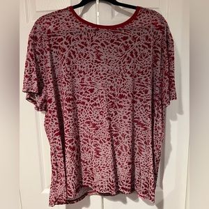 We The Free Red Velvet Semi Sheet Shirt